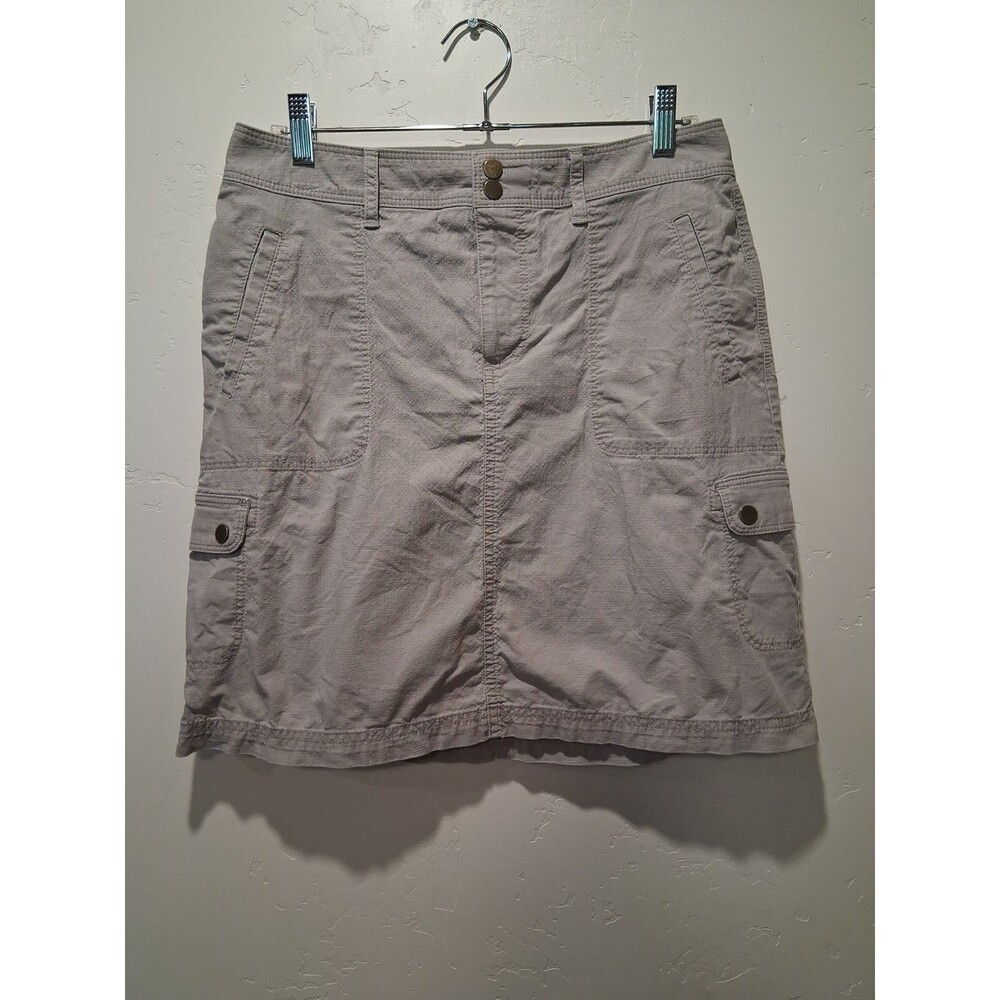 LL BEAN Wmn's Skirt Sz 6 Favorite Fit Cargo Khaki Rip Stop Granola Girl Gorpcore